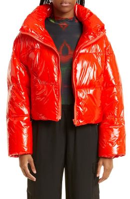 BY. DYLN Morris Crop Puffer Jacket in Red