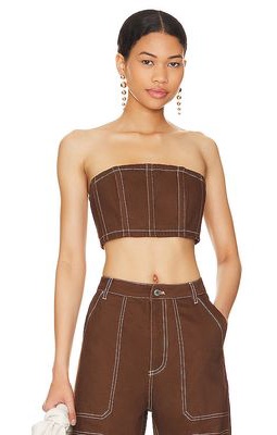 BY.DYLN x REVOLVE Cooper Crop Top in Chocolate