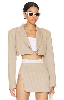 BY.DYLN x REVOLVE Zayne Cropped Blazer in Taupe