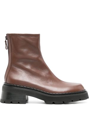 BY FAR Alistair leather ankle boots - SEQUOIA