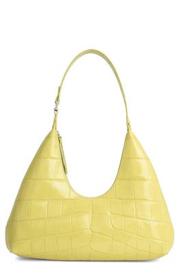 By Far Amber Maxi Croc Embossed Leather Shoulder Bag in Apple