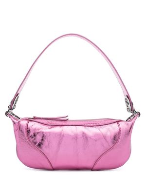 BY FAR Amira metallic shoulder bag - Pink