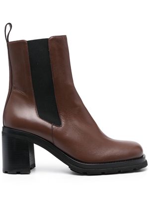 BY FAR block-heel ankle boots - Brown