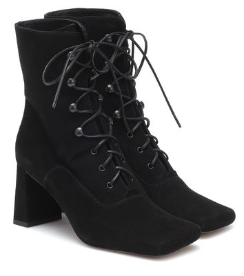By Far Claude lace-up suede ankle boots