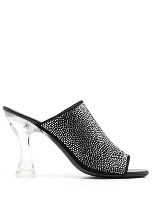 BY FAR crystal-embellished heeled mules - Black