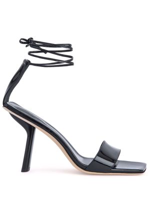 BY FAR Devon 100mm leather sandals - Black