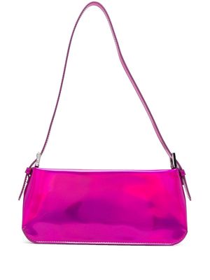 BY FAR Dulce patent-finish shoulder bag - Pink