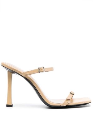 BY FAR Flick 90mm leather sandals - Neutrals
