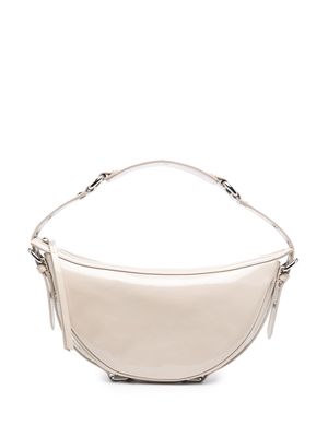 BY FAR Gib patent leather shoulder bag - Neutrals