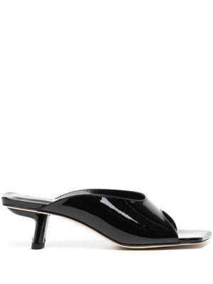 BY FAR high-shine leather sandals - Black