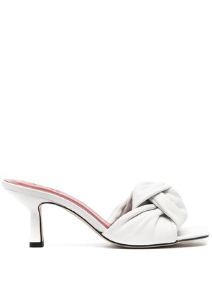 BY FAR knot-detail leather mules - White