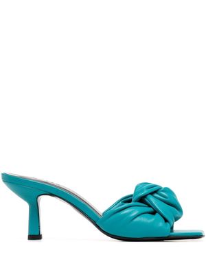 BY FAR Lana twisted leather mules - Blue
