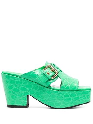 BY FAR Lenka leather sandals - Green