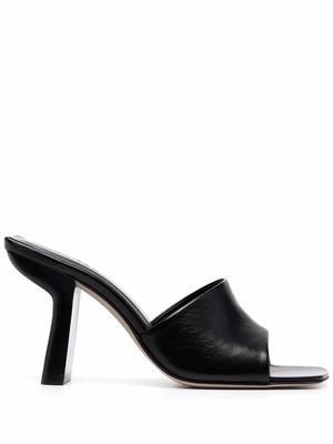BY FAR Liliana leather stack-heel mules - Black