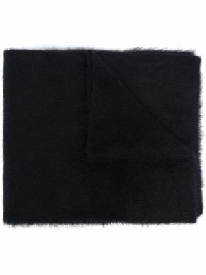 BY FAR logo-patch knitted scarf - Black