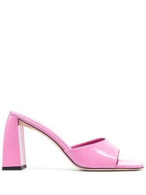 BY FAR Michele 95 patent leather mule - Pink