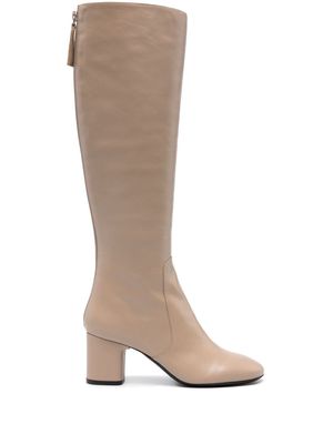 BY FAR Miller knee-high leather boots - Neutrals