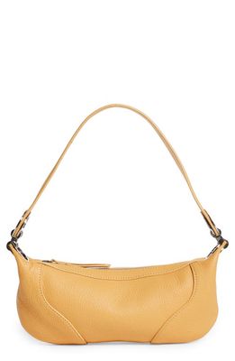 By Far Mini Amira Leather Shoulder Bag in Biscuit