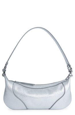 By Far Mini Amira Leather Shoulder Bag in Silver