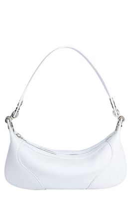 By Far Mini Amira Leather Shoulder Bag in White