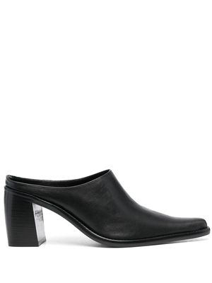 BY FAR Nef 75mm leather mules - Black