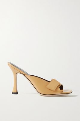 BY FAR - Olivia Glossed-leather Mules - Yellow