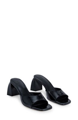 By Far Romy Patent Slide Sandal in Black
