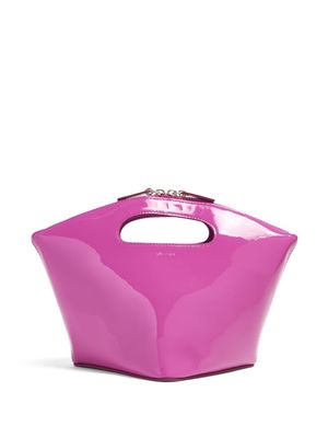 BY FAR Rubik patent-leather tote bag - Pink