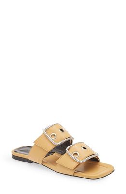 By Far Saba Two Strap Slide Sandal in Biscuit