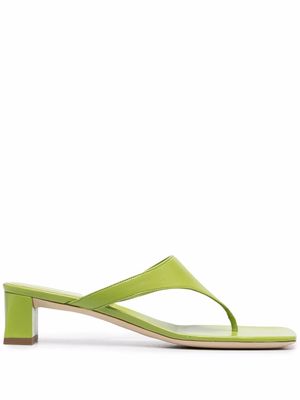 BY FAR Shawn leather thong sandals - Green