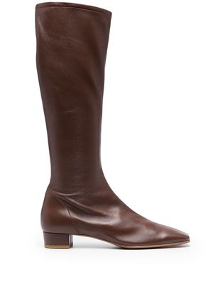 BY FAR square-toe knee-length boots - Brown