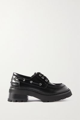 BY FAR - Stanley Glossed-leather Platform Loafers - Black
