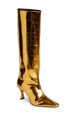 By Far Stevie 42 Metallic Knee High Boot in Gold