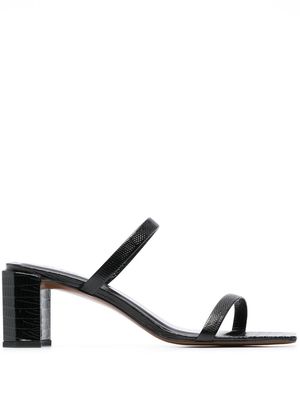 BY FAR Tanya 60mm double-strap square-toe sandals - Black
