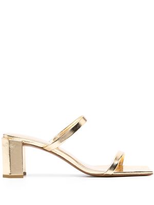 BY FAR Tanya 70mm metallic leather sandals - Gold