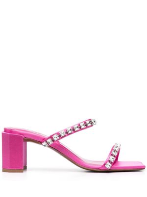 BY FAR Tanya crystal-embellished 70mm mules - Pink