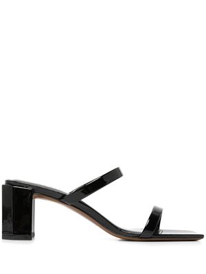 BY FAR Tanya patent leather sandals - Black