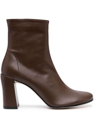 BY FAR Vlada 80mm leather ankle boots - Brown