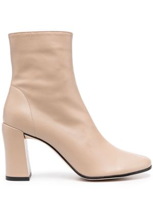 BY FAR Vlada 80mm leather ankle boots - Neutrals