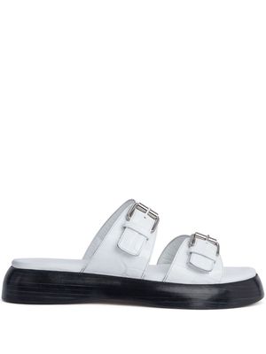 BY FAR Wyatt crocodile-effect sandals - White