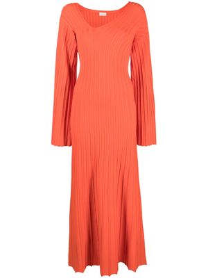 By Malene Birger asymmetric ribbed-knit dress - Orange
