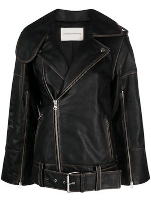 By Malene Birger Beatrisse leather biker jacket - Black