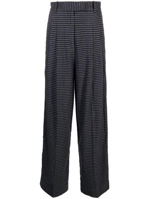 By Malene Birger Cymbaria houndstooth-print organic cotton trousers - Blue