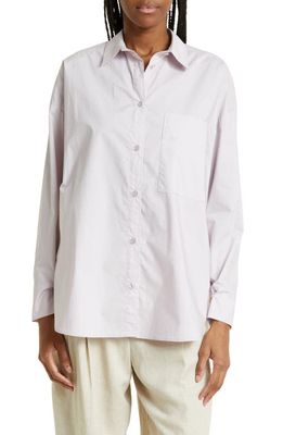 BY MALENE BIRGER Derris Organic Cotton Button-Up Shirt in Pastel Violet