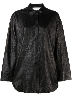By Malene Birger embossed leather shirt - Black