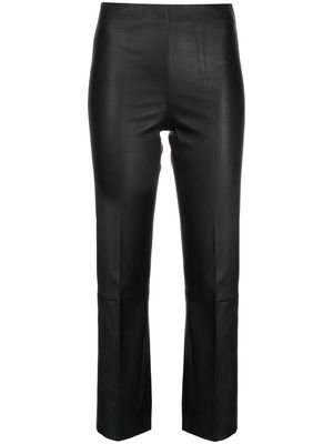 By Malene Birger Florentina cropped leather trousers - Black