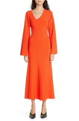 BY MALENE BIRGER Ilsa Long Sleeve Reverse Rib Jersey Sweater Dress in Orange