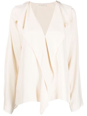 By Malene Birger layered-details flared blouse - Neutrals