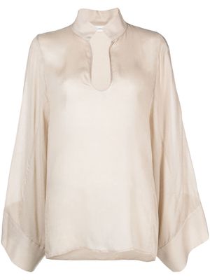 By Malene Birger long-sleeve scoop-neck blouse - Neutrals