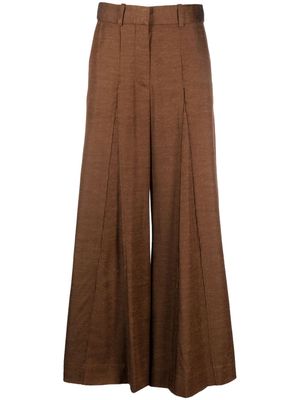 By Malene Birger pleat-detail wide-leg trousers - Brown